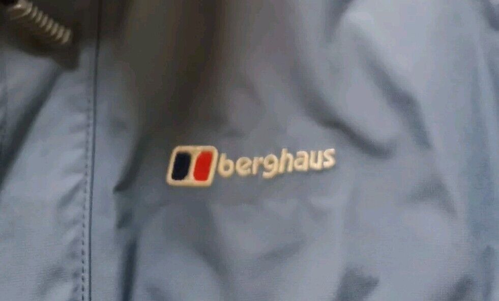 Berghaus Jacket Coat Womens 14 Aquafoil Blue Foldaway Hood Mesh Lined Waterproof