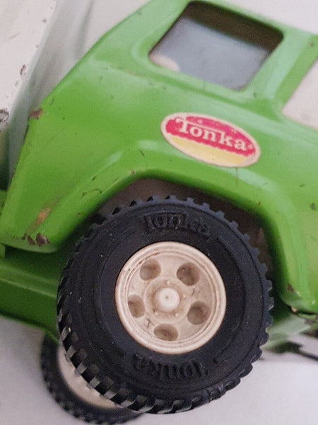 TONKA Garbage Truck 1970's Vintage Trash Truck Dustbin Cart Green White