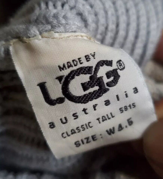 UGG Boots Classic Cardy Knit Sweater Sock Blue Womens Uk 4 Eu 37 Vintage Y2K