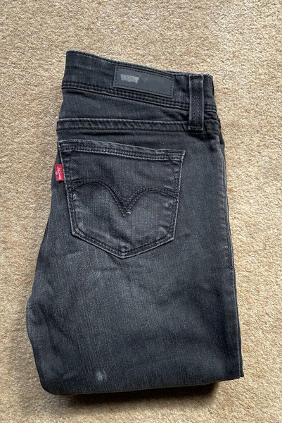Womens Levis Jeans 511 W 26 L 30 Slim Fit Black Denim Red Tab C16