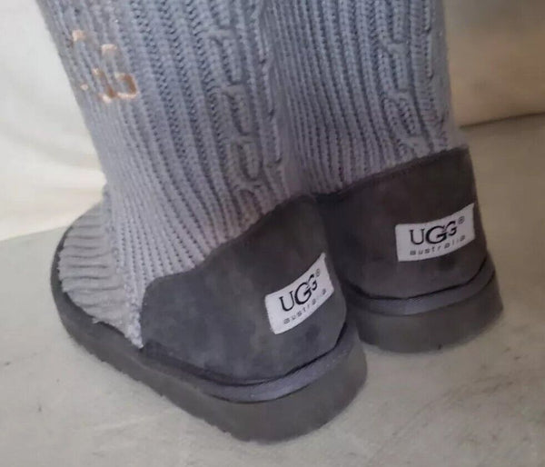 UGG Boots Classic Cardy Knit Sweater Sock Blue Womens Uk 4 Eu 37 Vintage Y2K