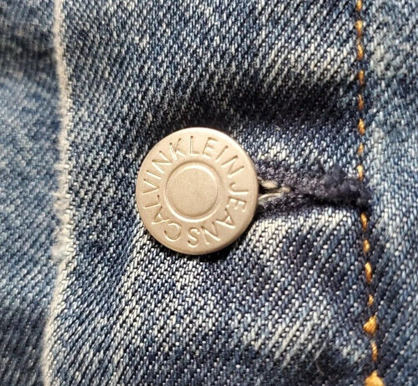 Calvin Klein CKJ Denim Jacket Mens S Trucker Vintage Blue Cotton