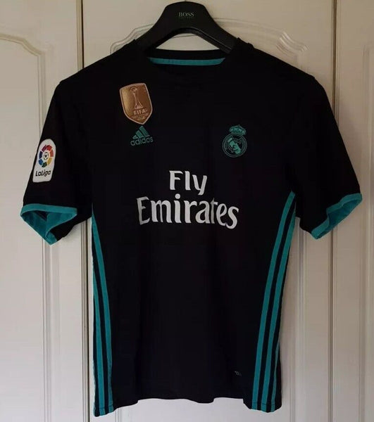 Ronaldo 7 Real Madrid 2017 18 Away  Shirt Mens L Black Champions Gold Patch
