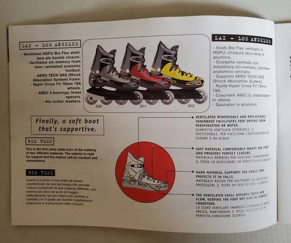 ROCES Inline Skates LAX Los Angeles 90's Italy US 11 EU 44 UK 10 New In Box