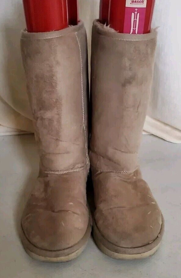 UGG Boots Classic Mid Calf Womens Uk 4.5 Eu 37 Wheat Suede Shearling Lining