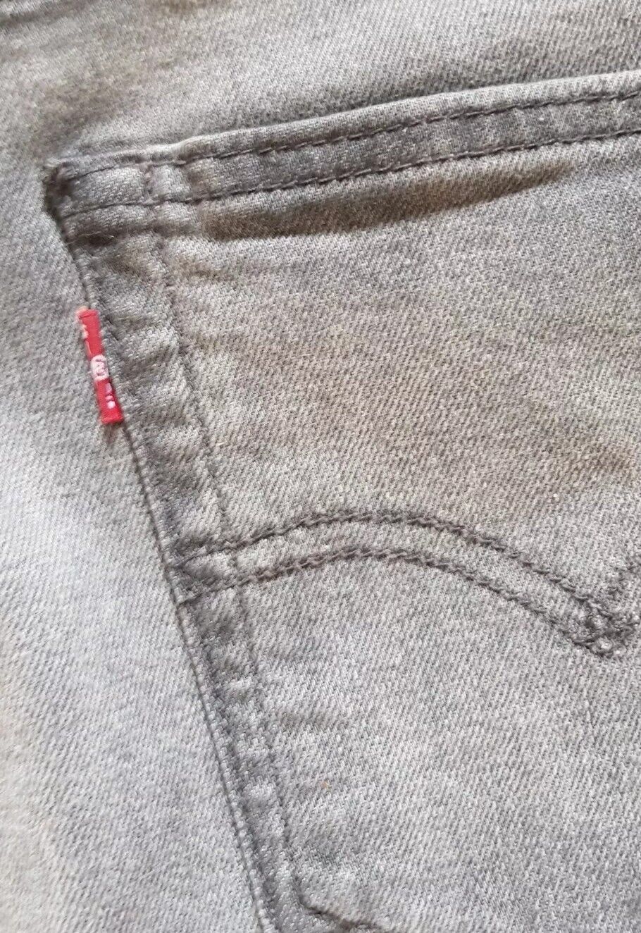 LEVIS 511 Jeans Mens W 32 L 32 Vintage Grey Stretch Denim Red Tab Slim Fit