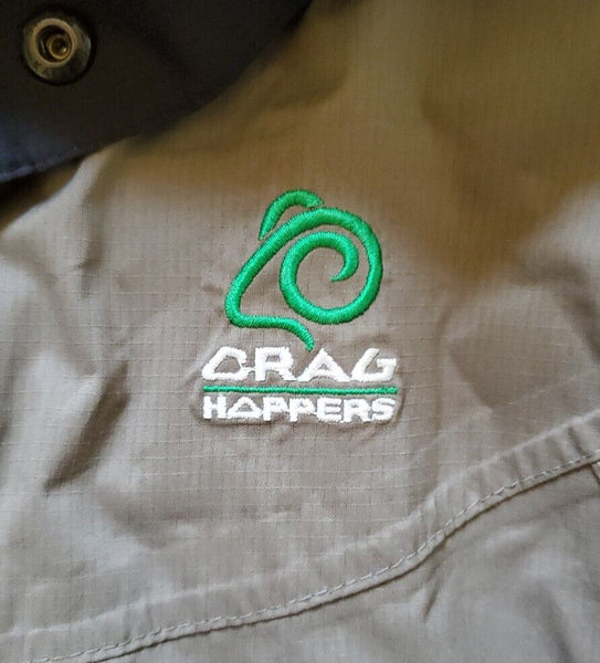 CRAGHOPPERS Jacket Coat Mens M Aquadry Lite Khaki Waterproof Lightweight Hooded