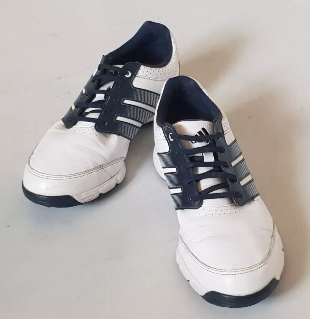 ADIDAS Response Light Golf Shoes Womens UK 7 EU 40.5 White Blue Leather Spikes