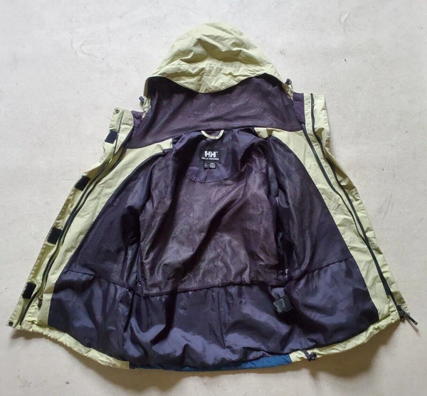 HELLY HANSEN JACKET COAT Mens S Helly Tech Hooded Mesh Lining Sand Blue