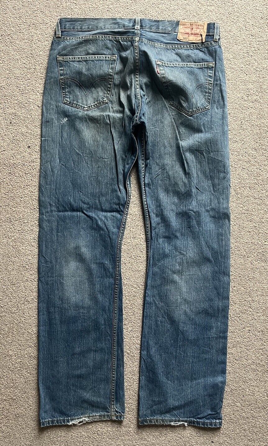 LEVIS 501  JEANS Mens W 36 L 34 vintage blue denim red tab regular fit A90