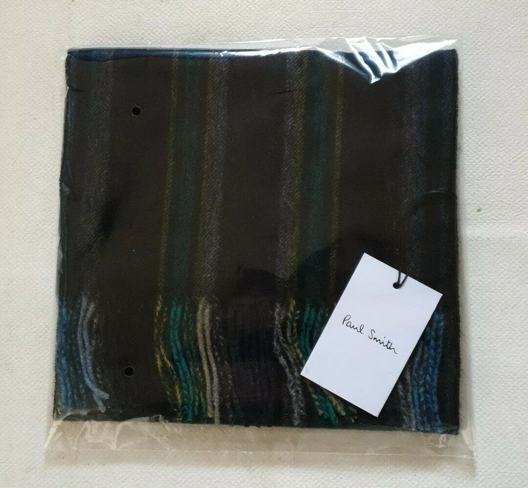 PAUL SMITH SCARF SIGNATURE STRIPES PURE LAMBSWOOL BNWT MADE in UK RRP £140
