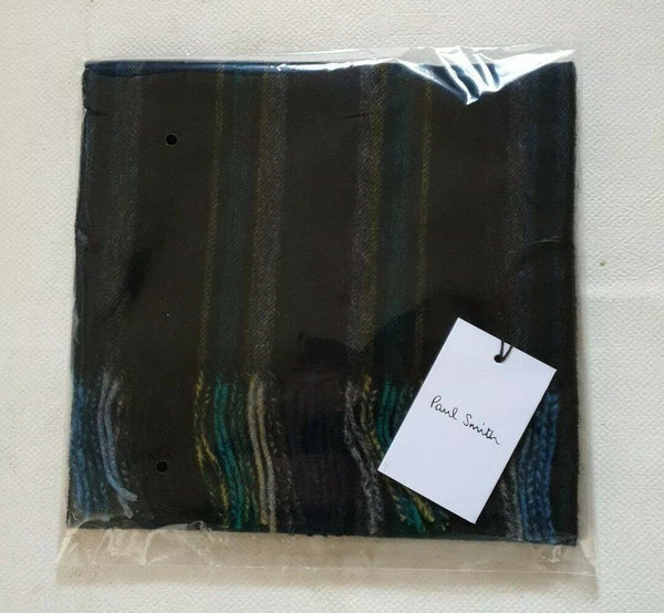 PAUL SMITH SCARF SIGNATURE STRIPES PURE LAMBSWOOL BNWT MADE in UK RRP £140