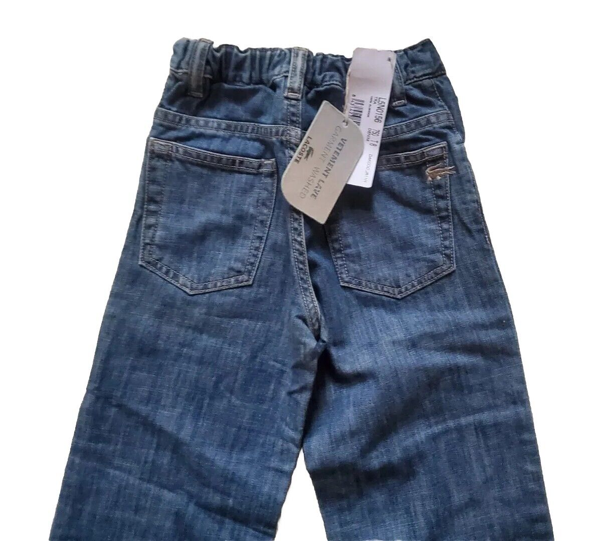LACOSTE Boys Jeans W 22 L 23 Size 8 Blue Denim New With Tag Rrp €85