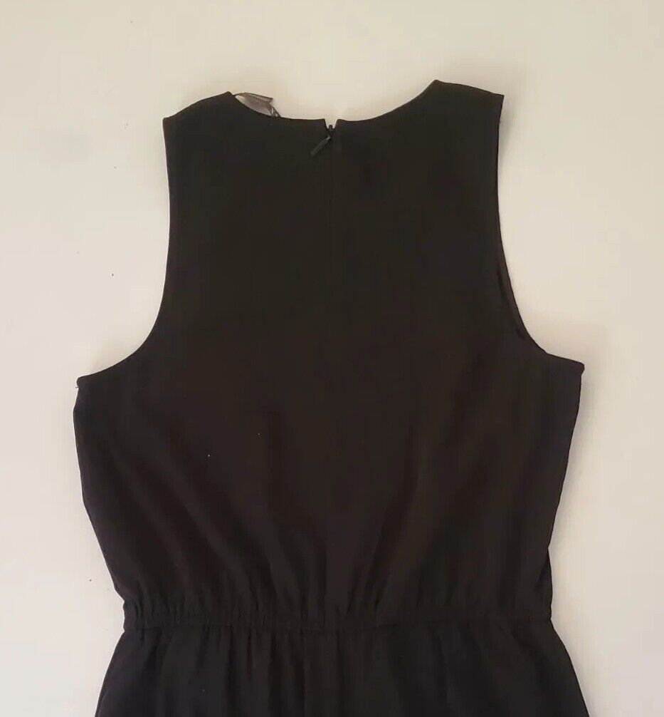 ARMANI EXCHANGE Jumpsuit Womens UK 8 Black Elasticated Waist Silver Studs New