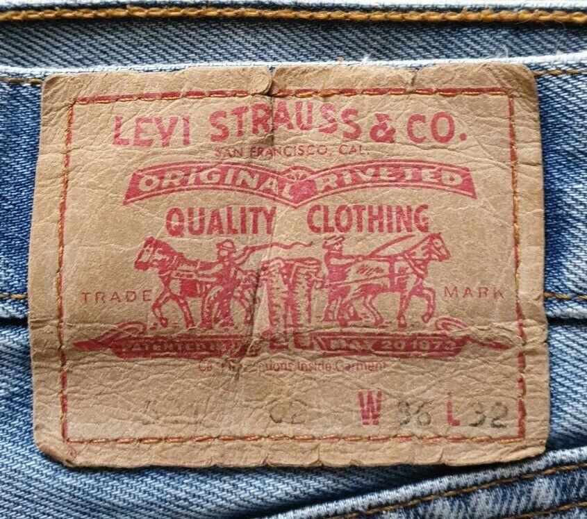 LEVIS 521 Jeans Mens W 36 L 31 Vinyage Blue Denim Red Tab Regular Fit No 165