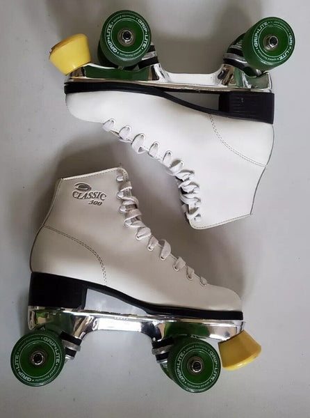 ROLLER DERBY Roller Skates Classic 300 White Leather Uk 6 Eu 40  - New Deadstock