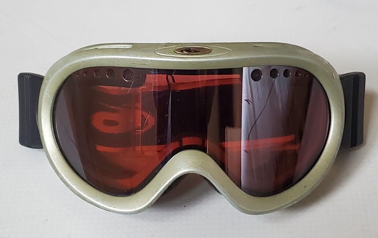 BOLLE Ski Snowboard Goggles Vintage 80's Adult Silver Frames Red Lens