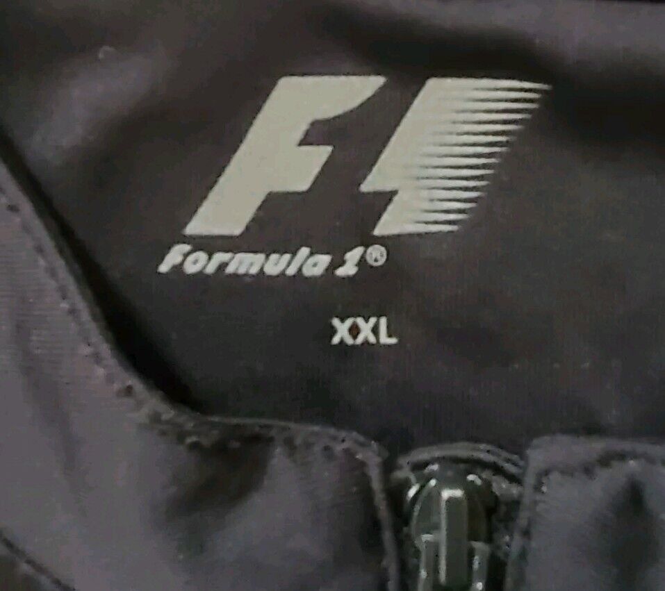 F1 Formula 1T Shirt Tshirt Mens XXL Quarter Zip Black Silver Official Merch