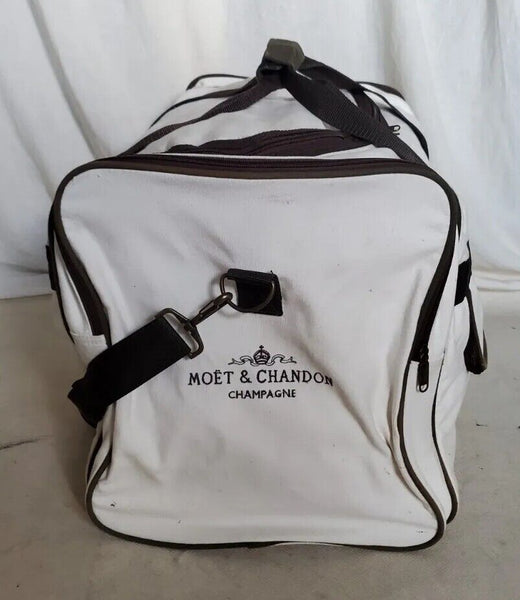 Vintage Moet Chandon Duffle Bag Xl Holdall Cream Canvas British Open 90's