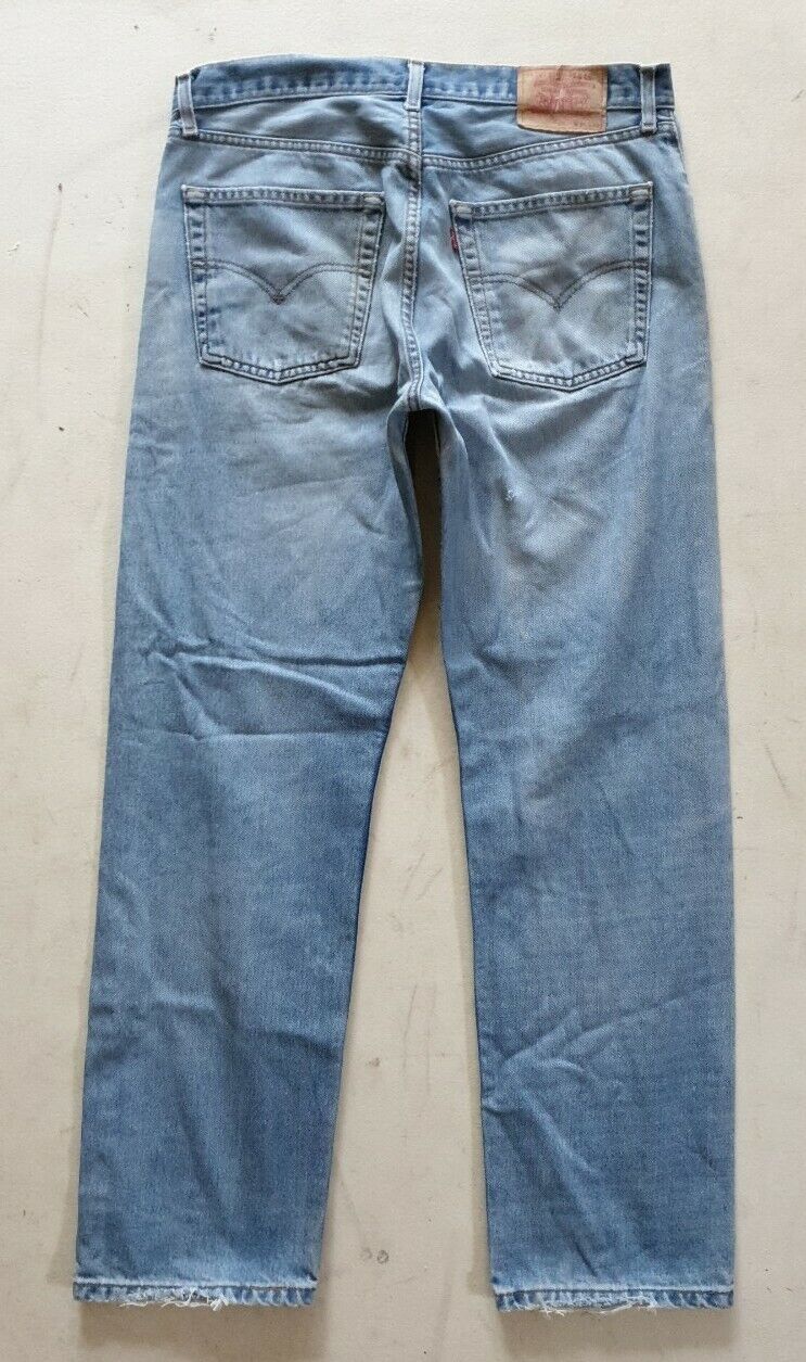 LEVIS 521 Jeans Mens W 36 L 31 Vinyage Blue Denim Red Tab Regular Fit No 165