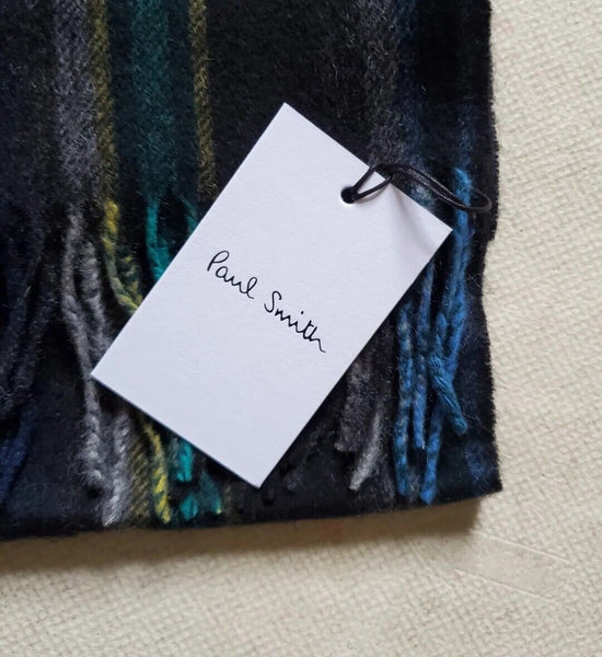 PAUL SMITH SCARF Mens Signature Stripes Lambswool Made In Uk Rrp £140