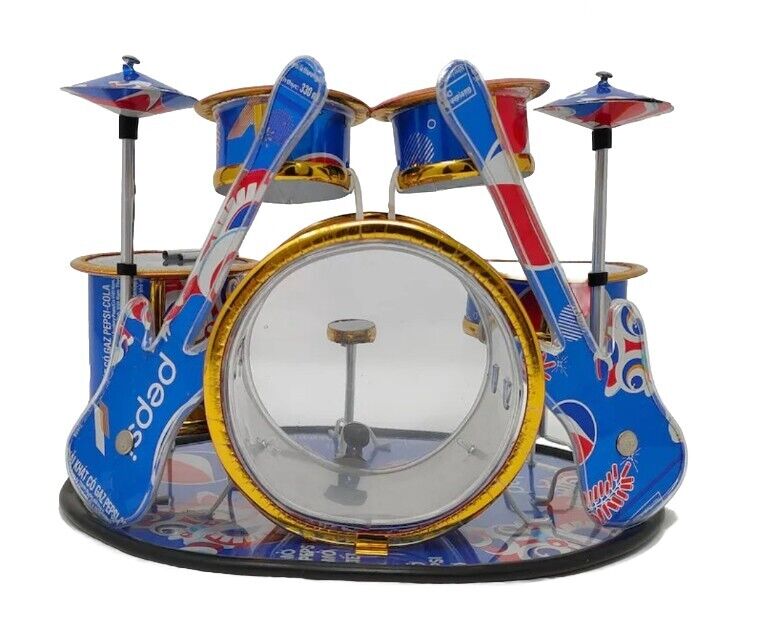 Vintage PEPSI COLA Drum kit Recycled Cans Handmade Promo Collectible Memorabilia