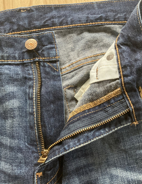 LEVIS 520 Jeans Mens W 34 L 32 Vintage Blue Denim Red Tab Regular Fit No 132
