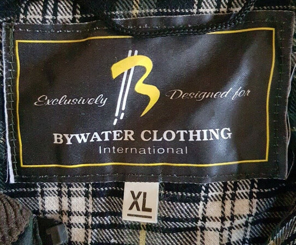 BYWATER CLOTHING Wax Jacket Coat Green Waxed Cotton Vintage Made In UK (55)