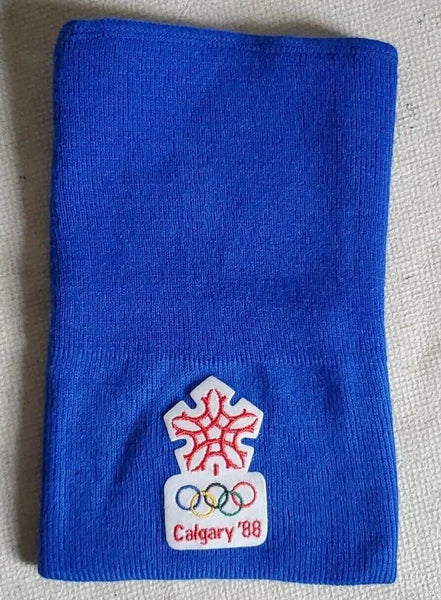 CALGARY 88 WINTER OLYMPICS Snood Scarf Blue Canada New - Never Worn