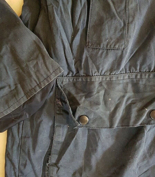 MILLER SIMONS Wax Jacket Coat Mens XL Blue Waxed Cotton Vintage Made In UK (17)