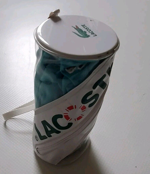 LACOSTE Bikini Swimsuit 2 Piece Size M Spellout Turquoise Blue New With Pouch