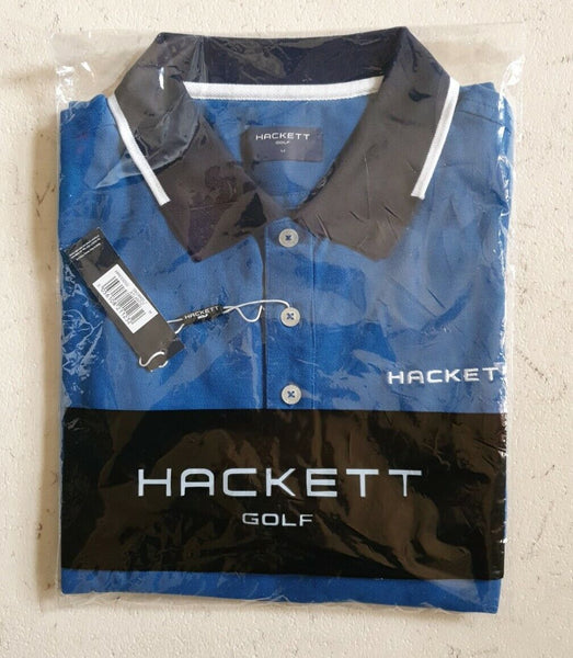 HACKETT Polo Shirt Mens M Atlantic Blue Golf Brand New With Tags