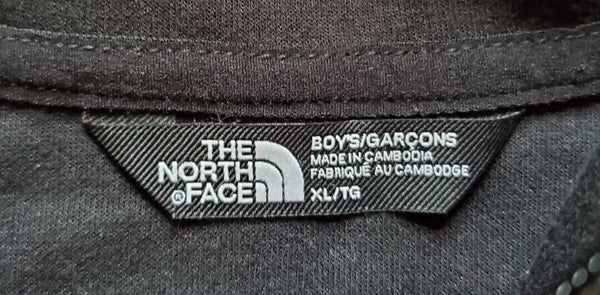 NORTH FACE Hoodie Pullover Boys XL 1/2 Zip Pouch Pocket Black and Grey RRP £55