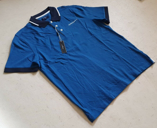 HACKETT Polo Shirt Mens M Atlantic Blue Golf Brand New With Tags