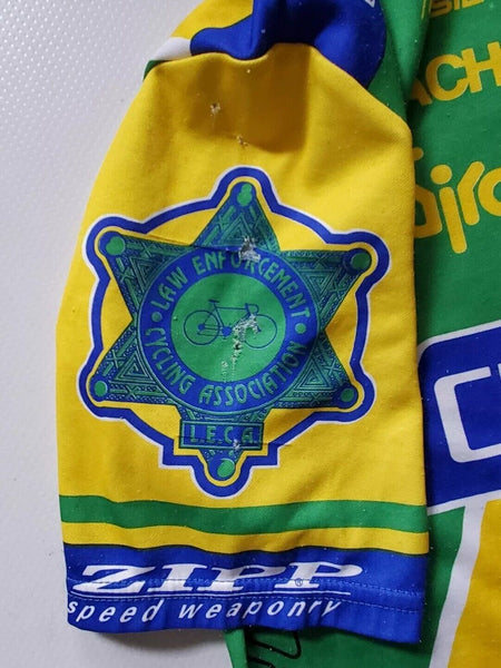 LA Sheriff Chevrolet Litespeed Team Cycling Jersey Mens M Yellow Green Blue