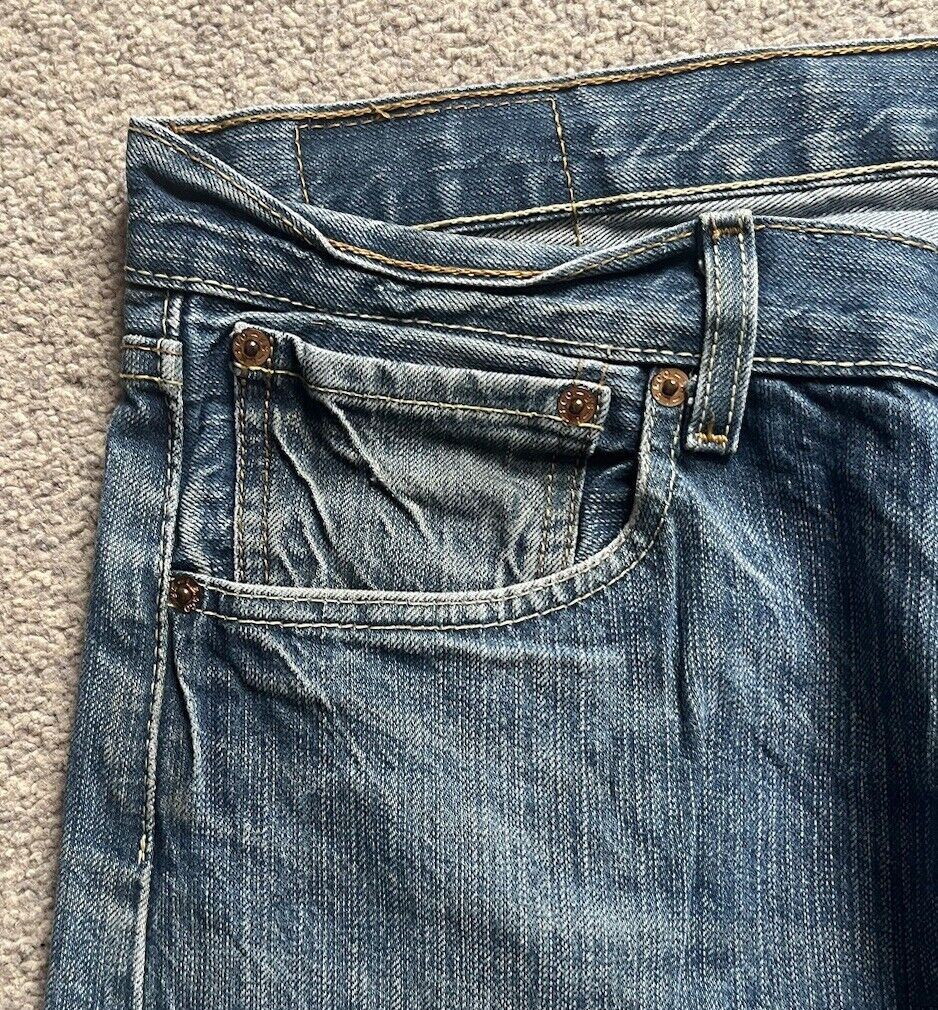 LEVIS 501  JEANS Mens W 36 L 34 vintage blue denim red tab regular fit A90