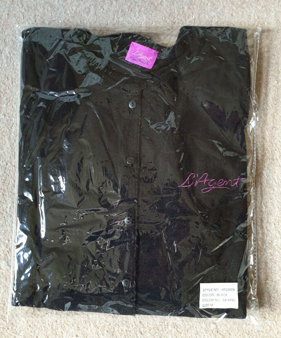 AGENT PROVOCATEUR Cardigan Womens M L'Agent Black Merino Wool New With Tags