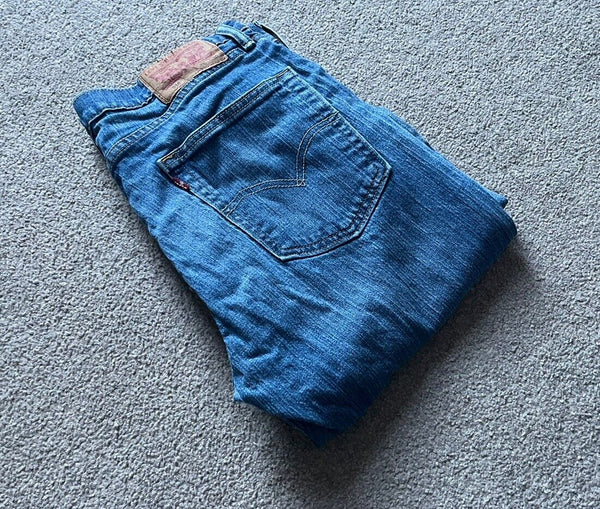 LEVIS 514 JEANS Mens W 36 L 30 vintage blue denim red tab regular fit A74