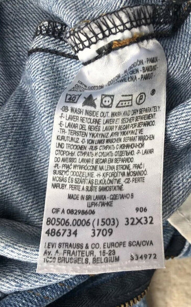 LEVIS 506 Jeans W 32 L 32 Blue Denim Regular Fit Red Tab No 1303
