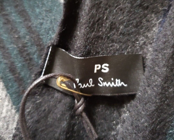 PAUL SMITH SCARF Mens Signature Stripes Lambswool Embroidered Logo Rrp £140