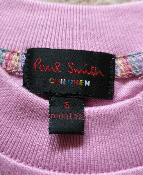 PAUL SMITH TSHIRT Baby Girl Pink 6 Months Cotton New With Tags