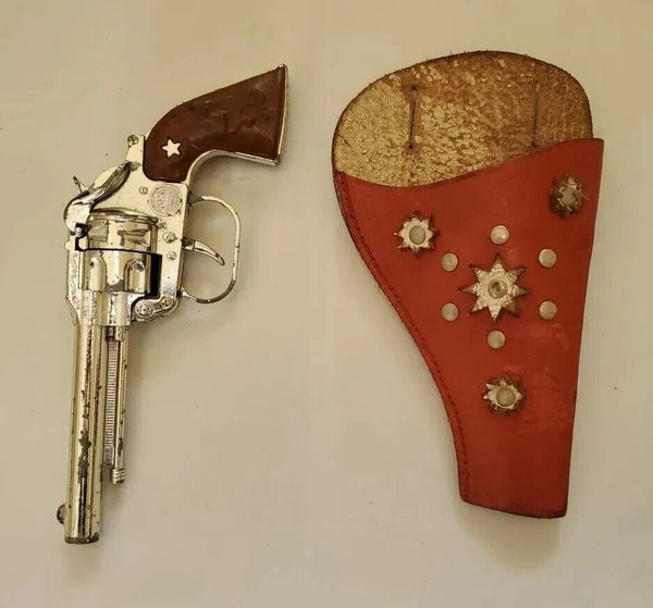 LONE STAR CISCO KID Toy With Leather Holster Vintage 1950's