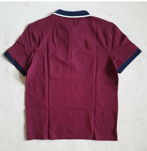 HACKETT POLO SHIRT Mens Golf Medium M Burgundy Navy White New With Tags
