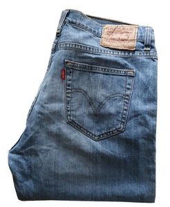 LEVIS 521 JEANS Mens W 34 L 30 VINTAGE BLUE DENIM RED TAB CLASSIC FIT no 166