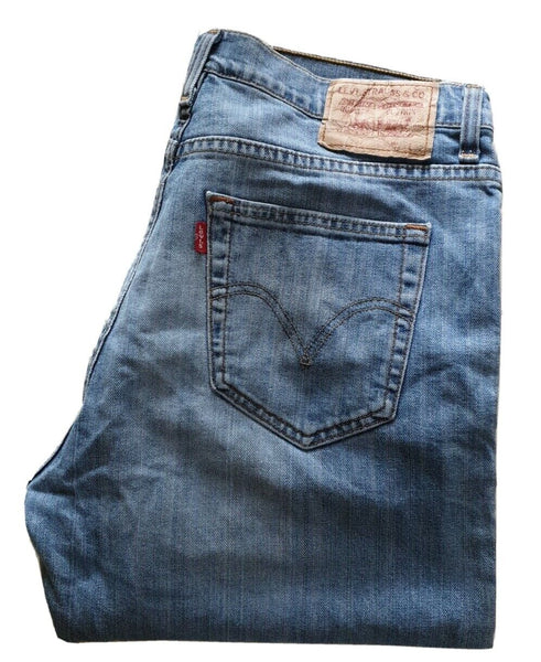LEVIS 521 JEANS Mens W 34 L 30 VINTAGE BLUE DENIM RED TAB CLASSIC FIT no 166