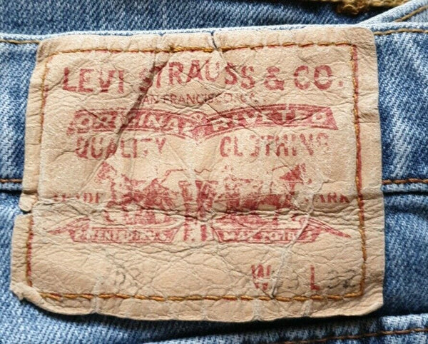 LEVIS 521 JEANS Mens W 34 L 30 VINTAGE BLUE DENIM RED TAB CLASSIC FIT no 166