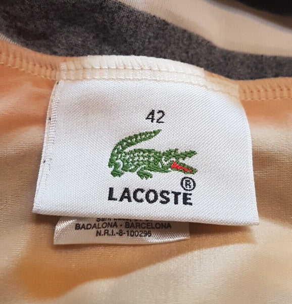 LACOSTE Swimsuit Swimming Costume 1 Piece Size M Striped New With Tags