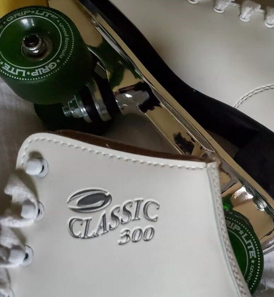 ROLLER DERBY Roller Skates Classic 300 White Leather Uk 6 Eu 40  - New Deadstock