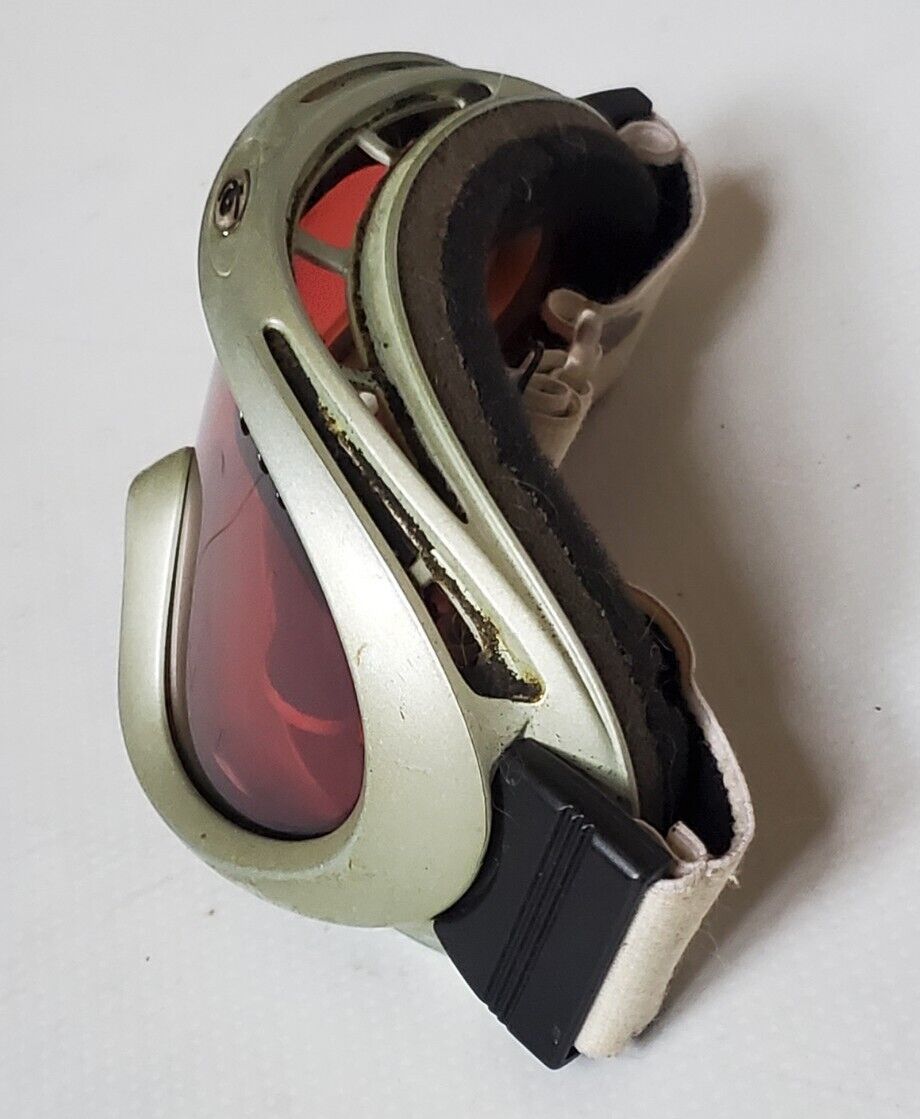 BOLLE Ski Snowboard Goggles Vintage 80's Adult Silver Frames Red Lens