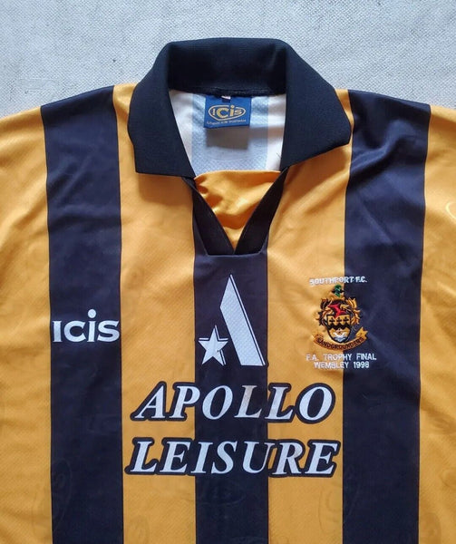 SOUTHPORT FC Jersey FA Trophy Final 1998 Shirt Scarf Cap Mens XL icis  - Rare